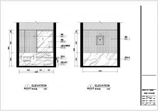 别墅一层卫生间设计及施工全套CAD图纸